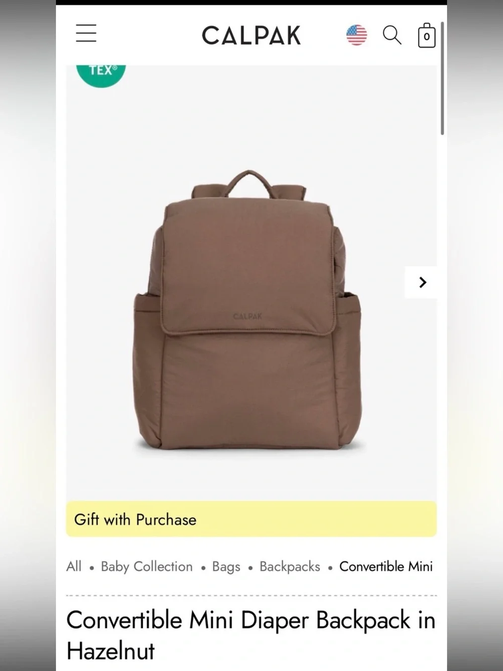 Calpak Mini Diaper Backpack